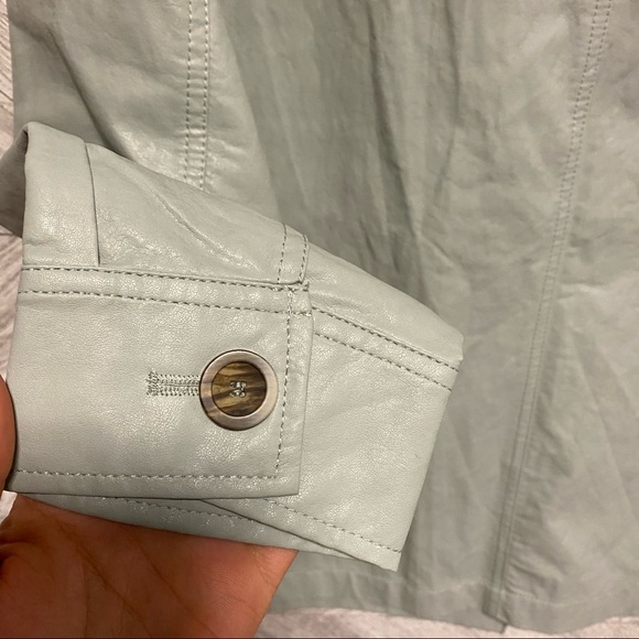 Zara | Combination Overshirt Faux Leather Jacket Sky Nlie NWT Size M - Picture 7 of 9